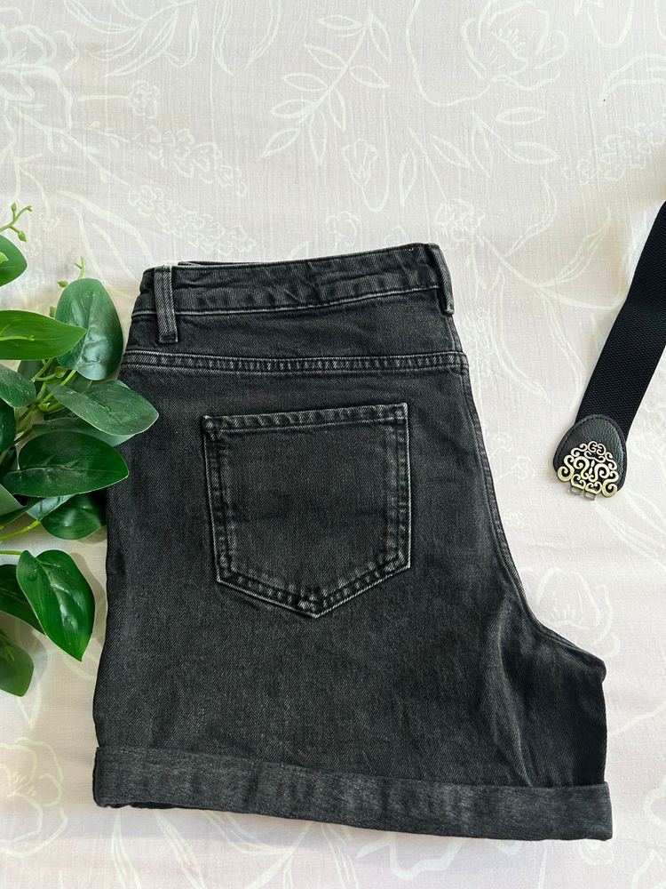 Hush Black Denim Shorts image 7