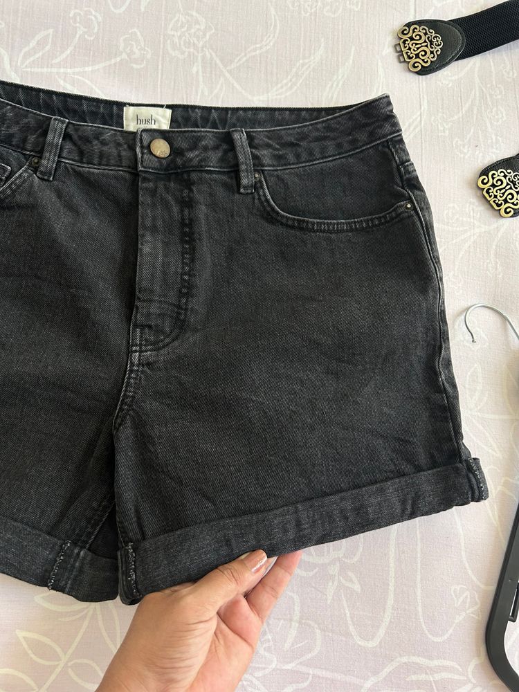 Hush Black Denim Shorts image 4