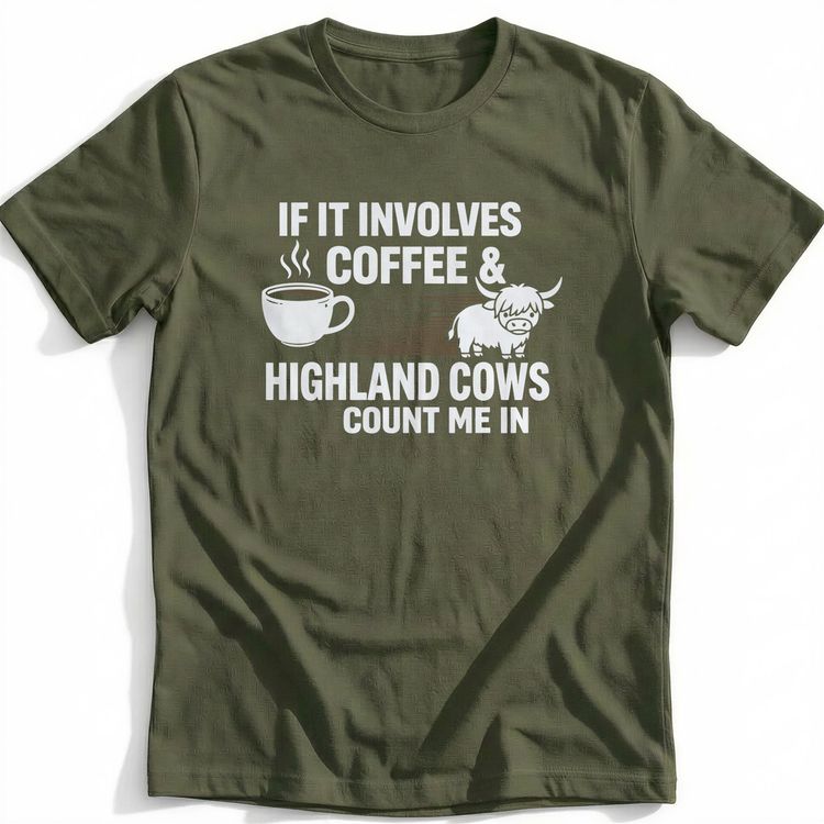 COFFEE & HIGHLAND COWS 035 T-Shirt image 3