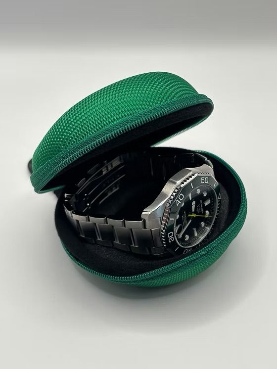 Other Compact Sports & Travel Watch Case with Carabiner Clip - Green product image