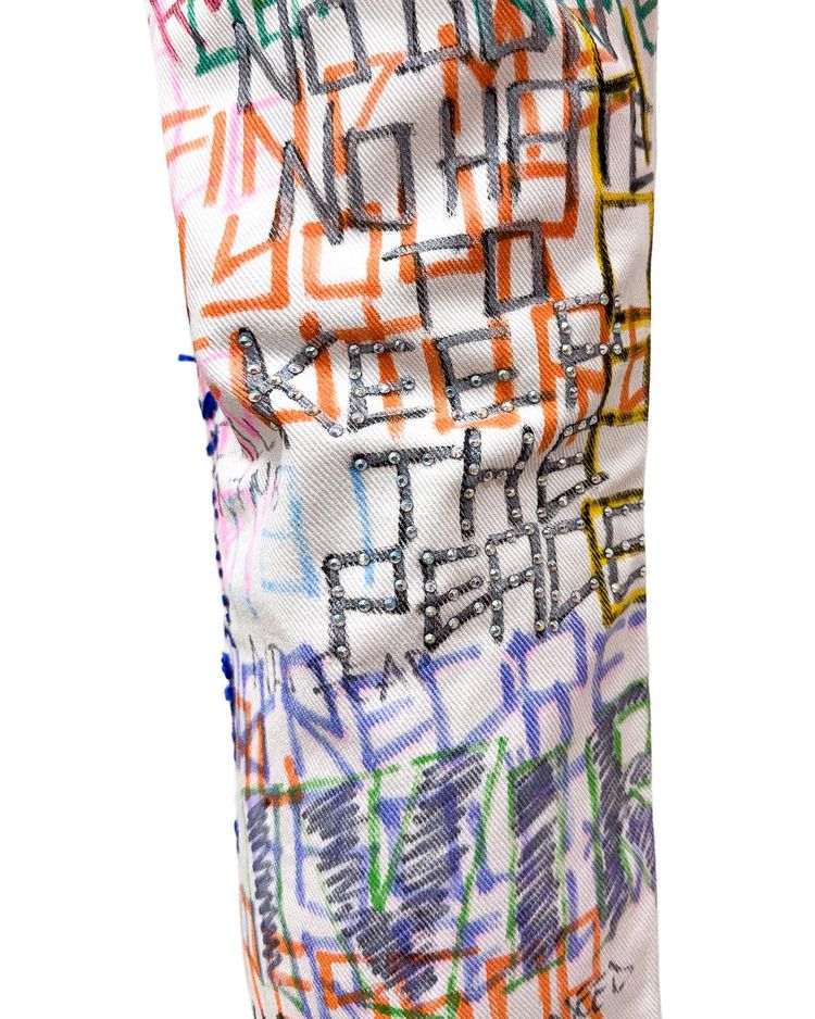 Graffiti Jeans white 6