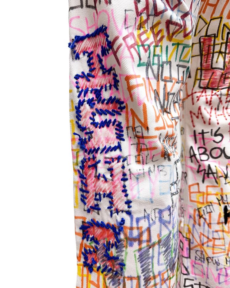Graffiti Jeans white 7