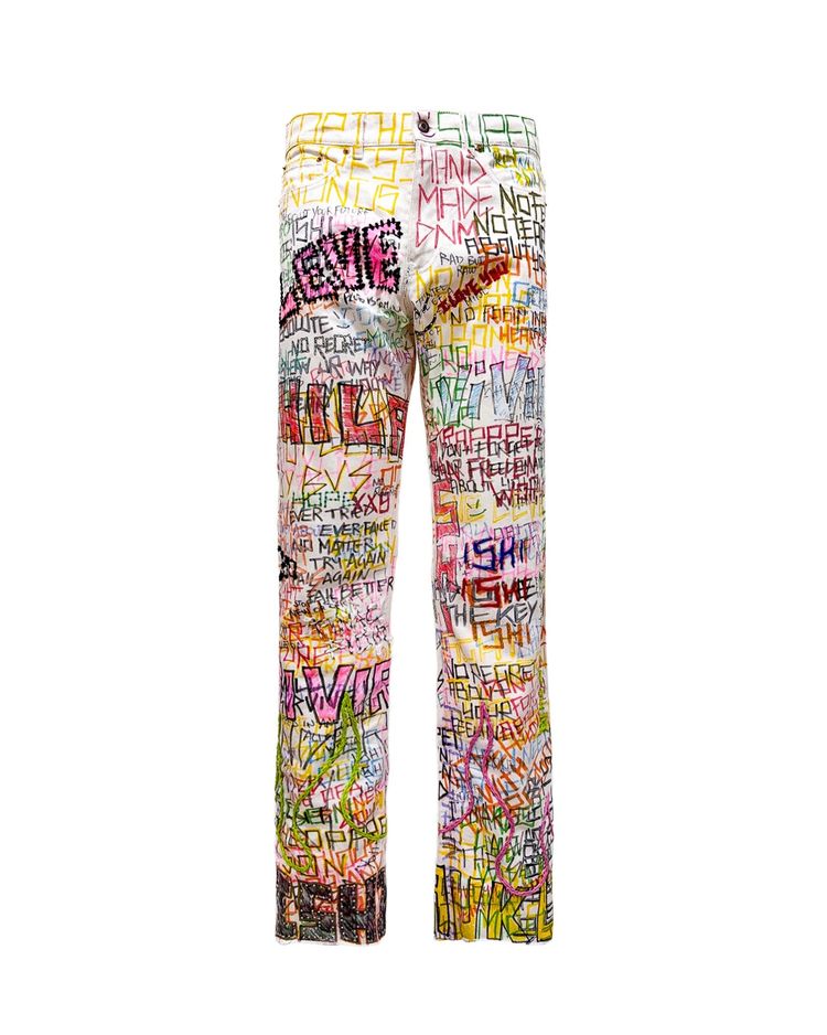 Graffiti Jeans white 1