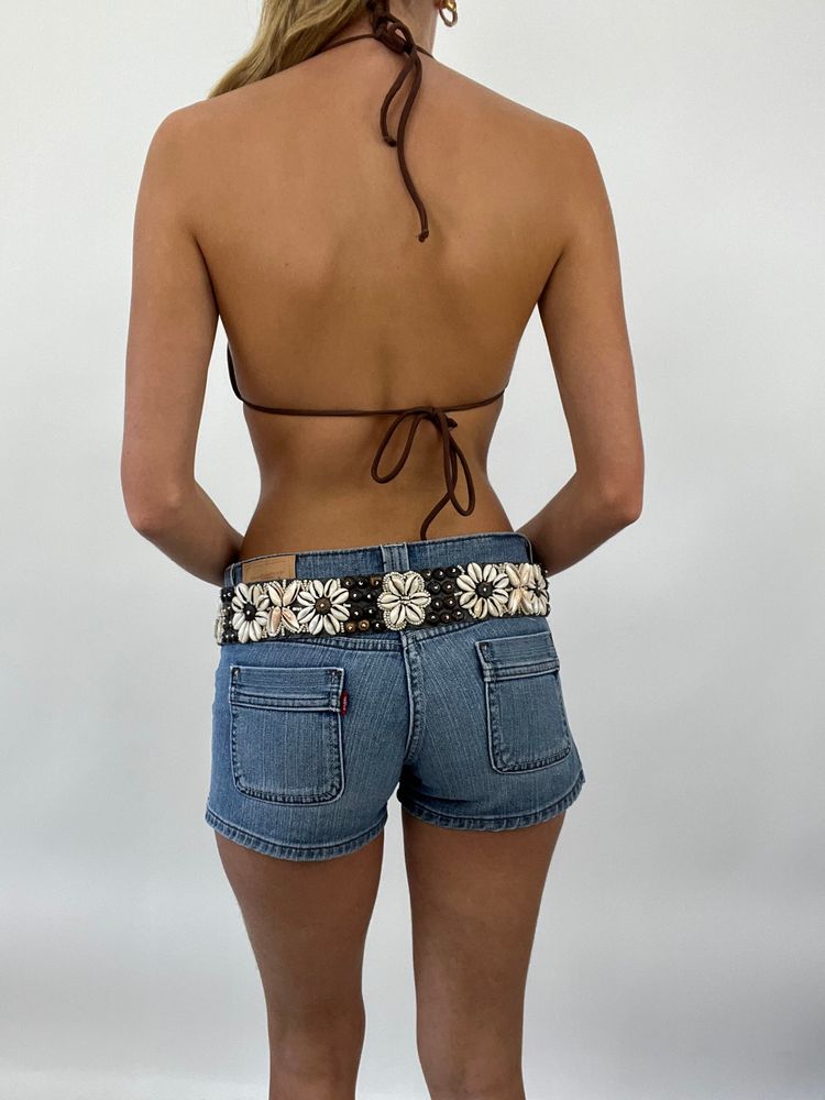 COASTAL COWGIRL DROP |grey belt with white shells all over 2