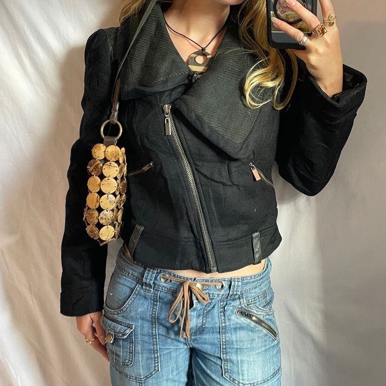 Y2K Bebe Black Bomber Jacket image 1