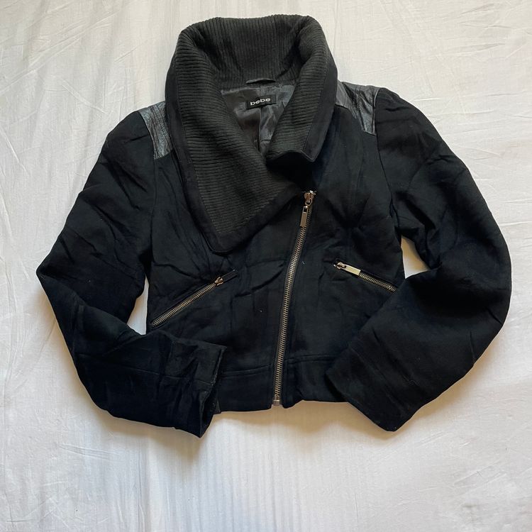 Y2K Bebe Black Bomber Jacket image 3
