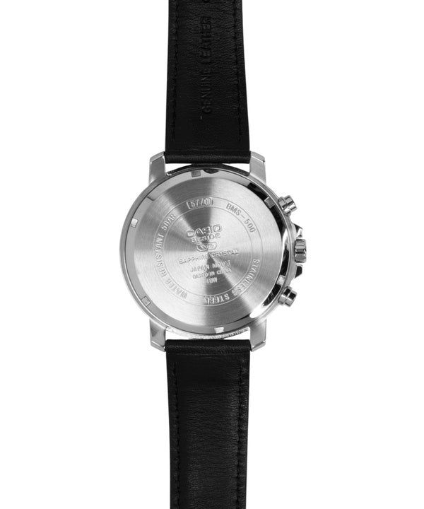 Casio Beside Chronograph Analog Leather Strap White Dial Quartz BMS-500L-7A Men's Watch obraz 4