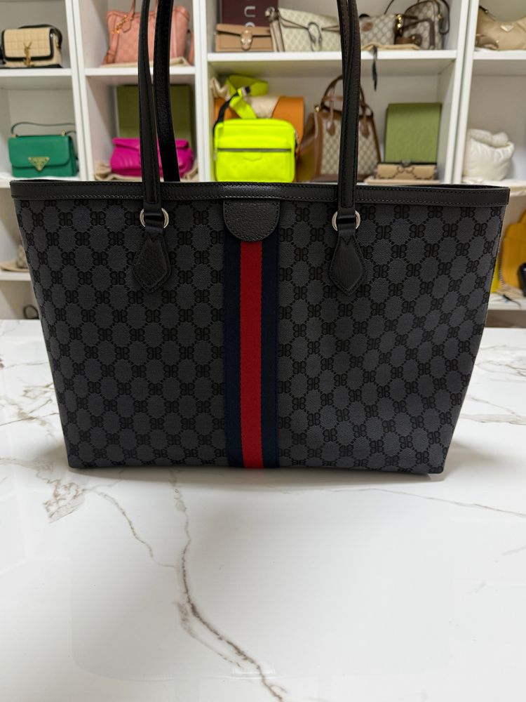 Immagine di Gucci x Balenciaga The Hacker Project Graffiti Large Tote Bag Nero 4