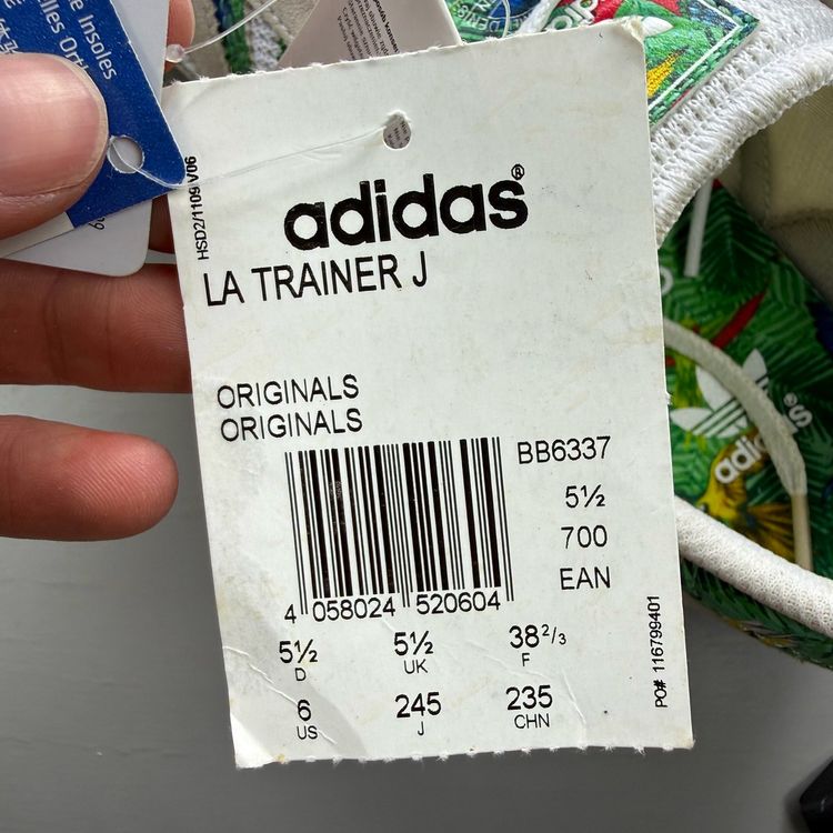 Immagine di Adidas Originals LA Trainer Size UK 5.5 Aloha Tropical White Trainers BB6337 10