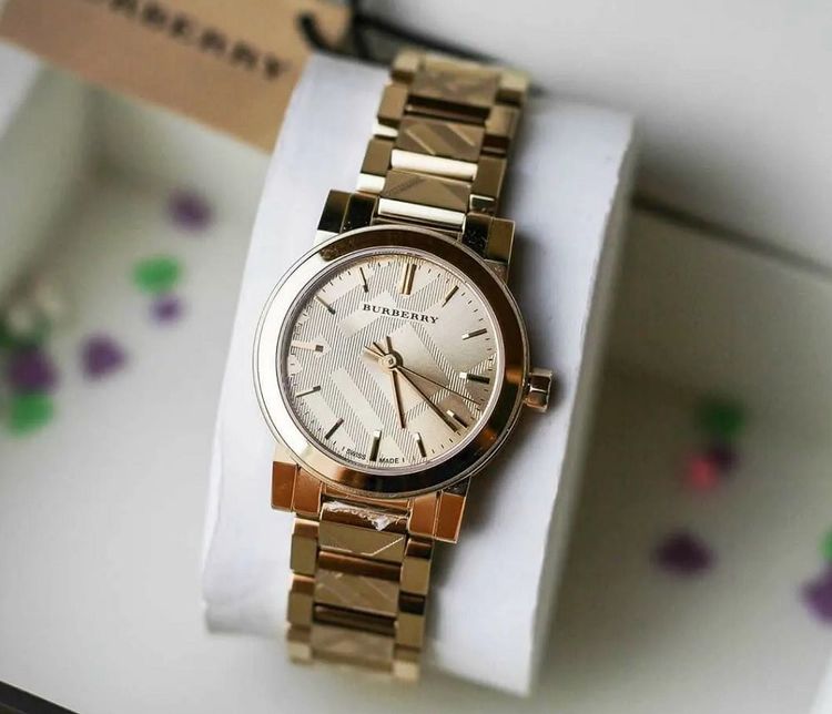Burberry BU9234 Yellow Gold Stainless Steel Strap With Gold Dial Watch For Women 6