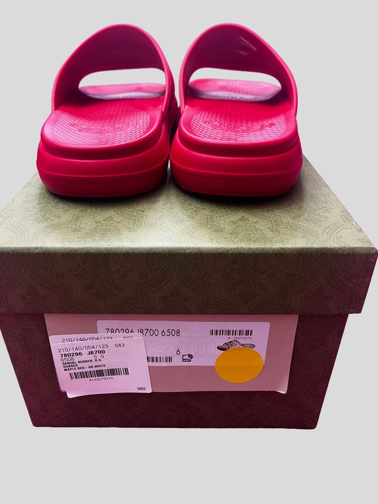 Gucci Red Slides Sandals interlocking GG sandals 6