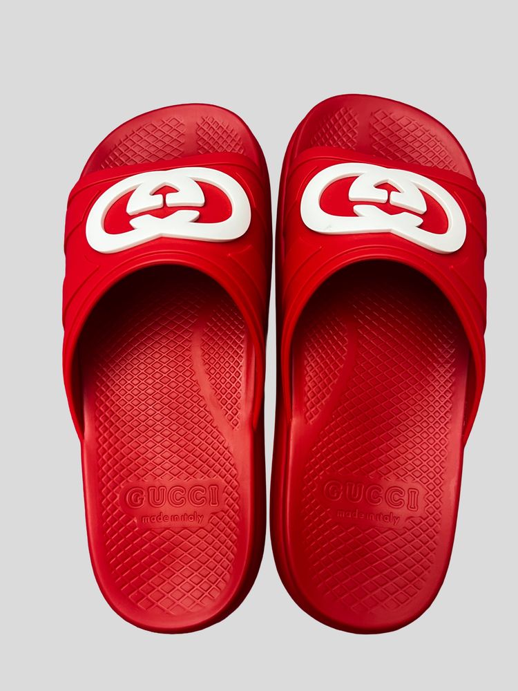 Gucci Red Slides Sandals interlocking GG sandals 3
