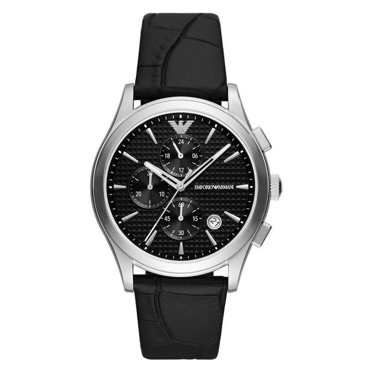 Genuine Emporio Armani Paolo 42mm Black Strap Watch AR11530 image 1