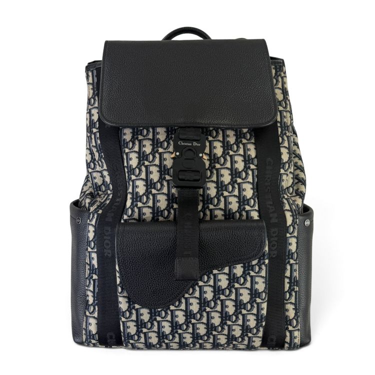 Dior Men’s Oblique Jacquard Saddle Backpack With Flap obraz 4