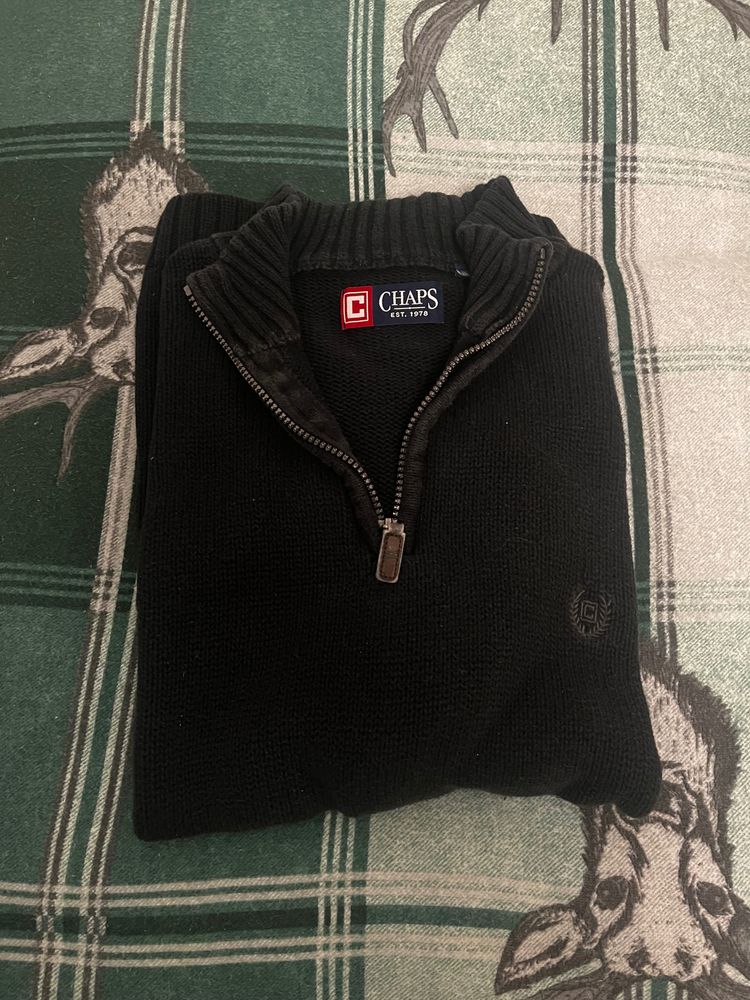 Chaps Chaps Black Quarter-Zip Sweater product image