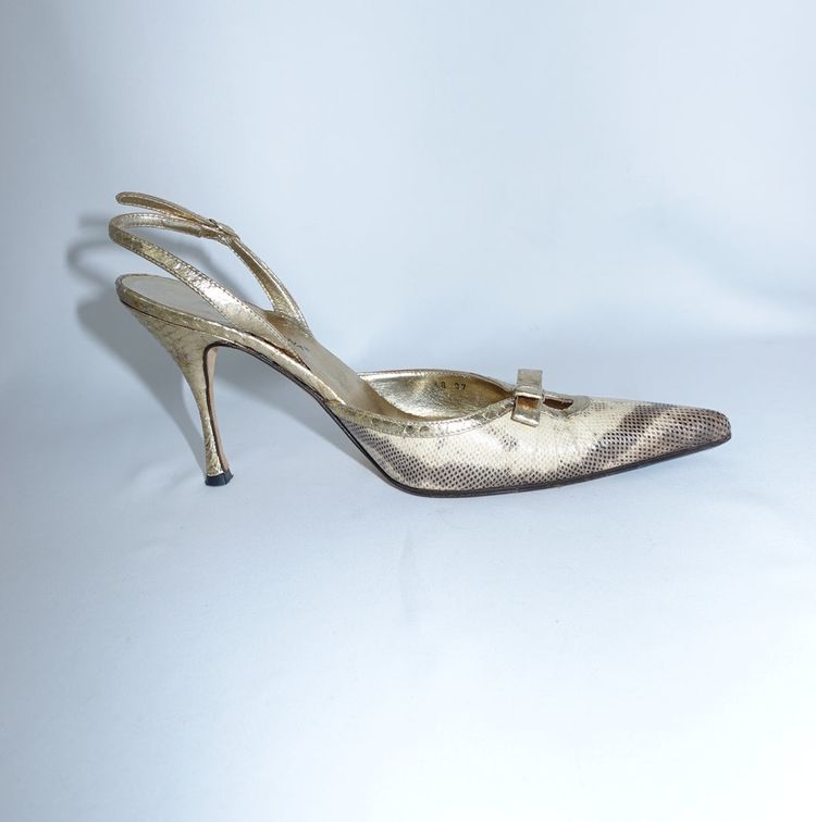 Dolce Gabbana Gold Python Heels 4