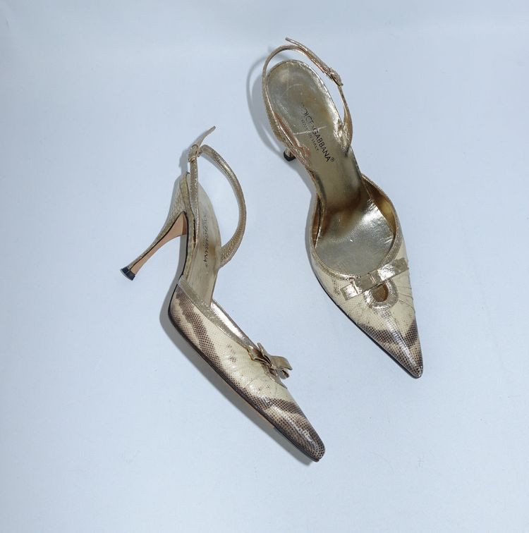 Dolce Gabbana Gold Python Heels 6