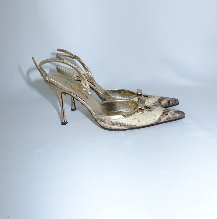Dolce Gabbana Gold Python Heels 12