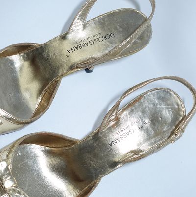 Dolce Gabbana Gold Python Heels 17