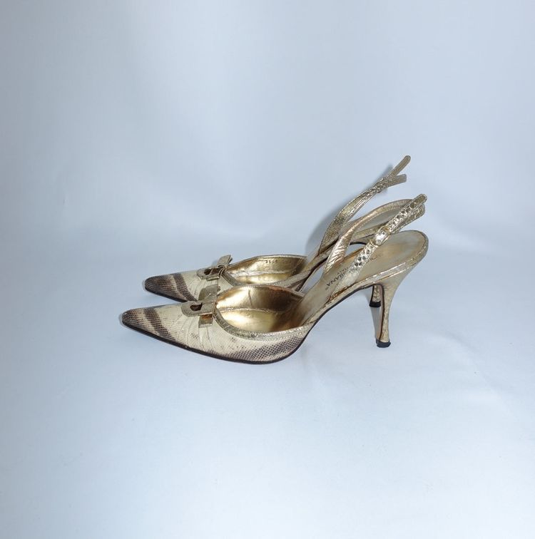 Dolce Gabbana Gold Python Heels 5