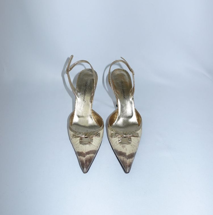 Dolce Gabbana Gold Python Heels