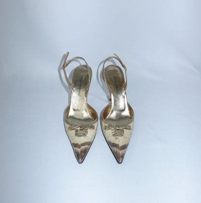 Dolce Gabbana Gold Python Heels 1