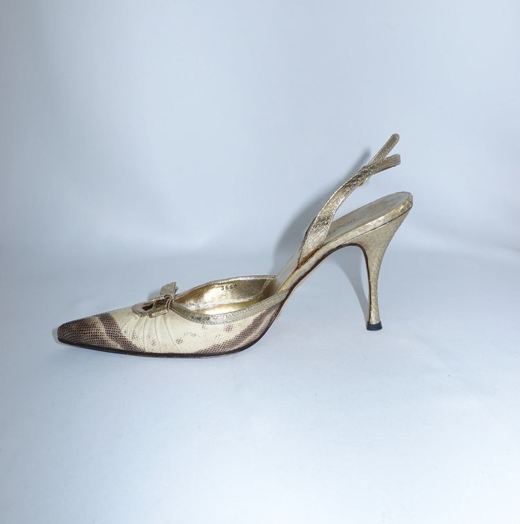 Dolce Gabbana Gold Python Heels 8