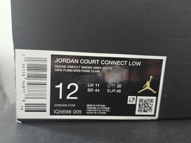 Jordan Court Connect Low Sneakers Jordan Court Connect Low Grey/White Lace-Up Low Top Men's UK 9 , 10, 11 Box IQ5698-005🔥 image 8