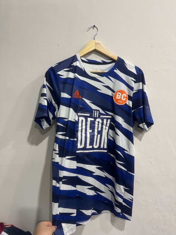 Adidas Bc Fc Blue And White Patterned Sports Jersey