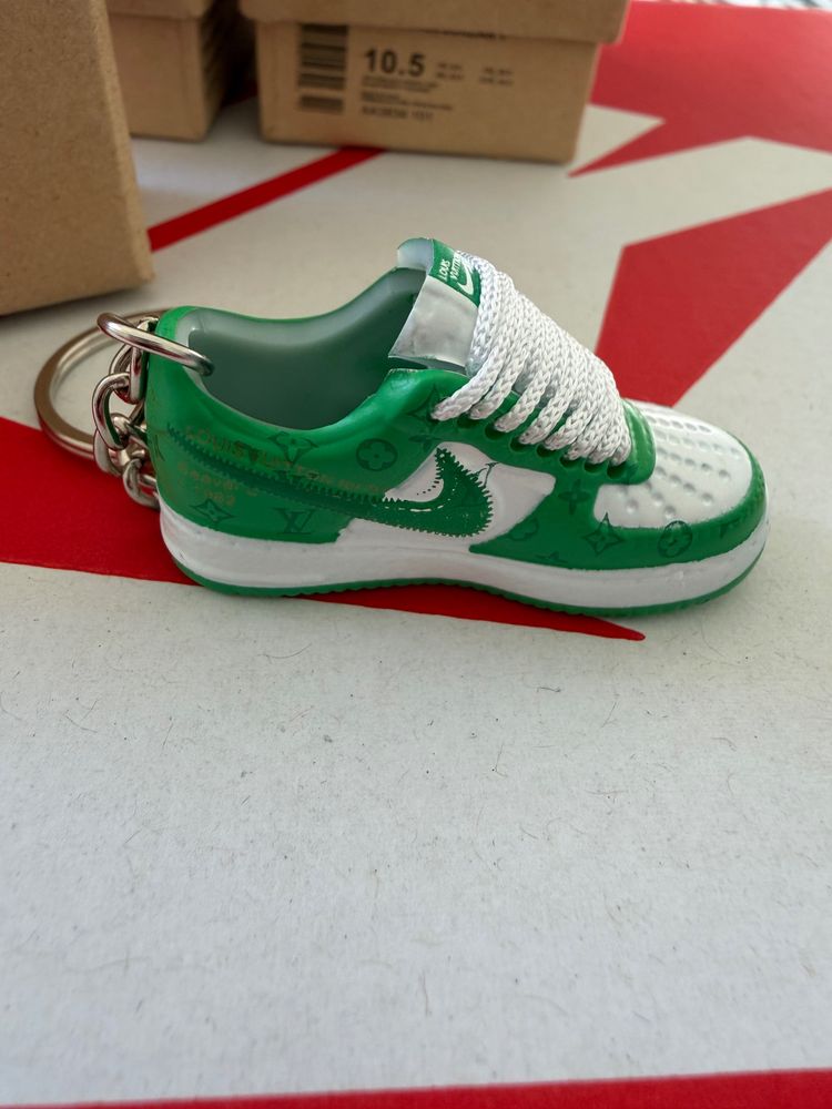 Green And White Sneaker Keychain