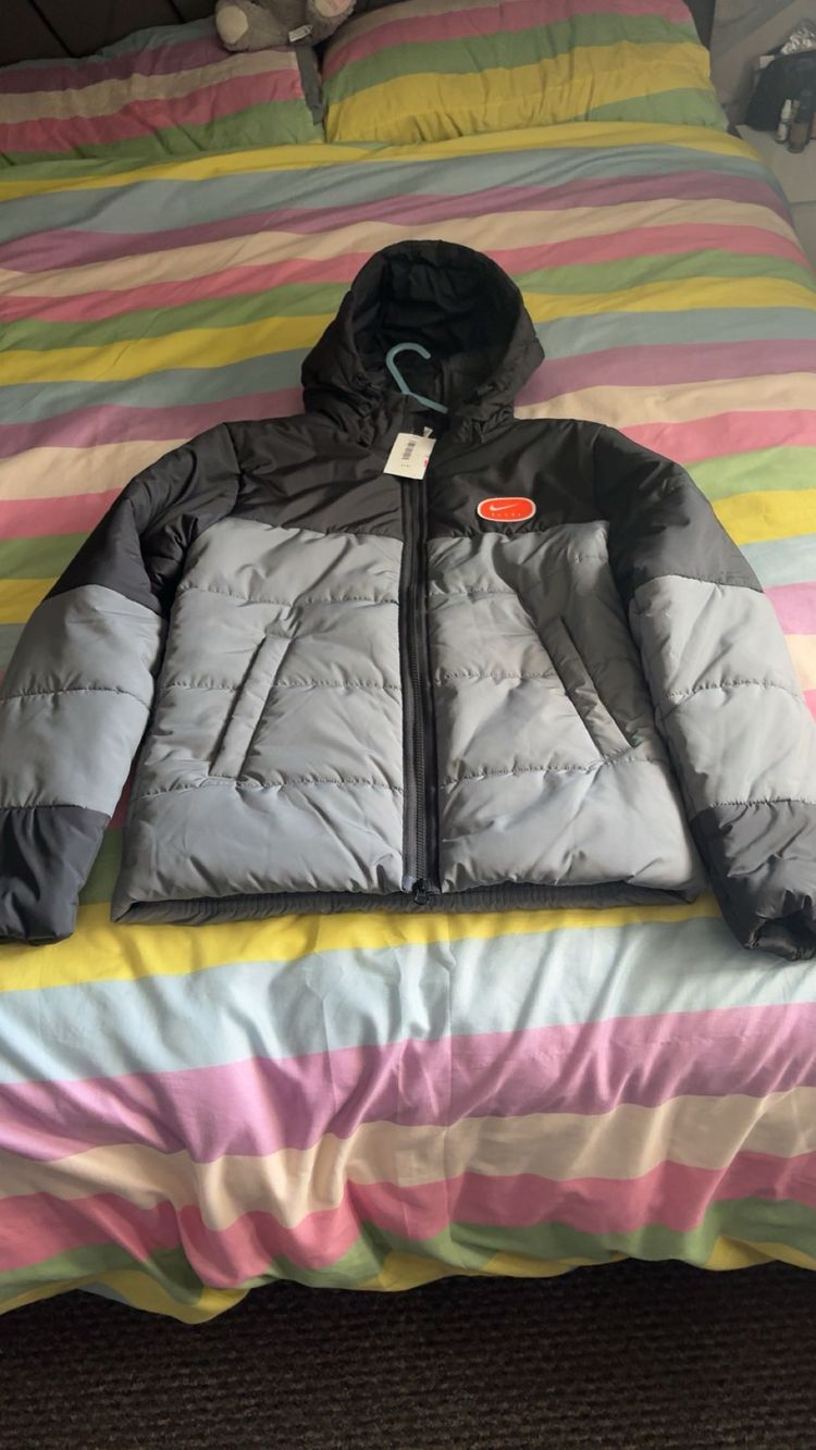 Puffa Black And Gray Puffer Jacket product image