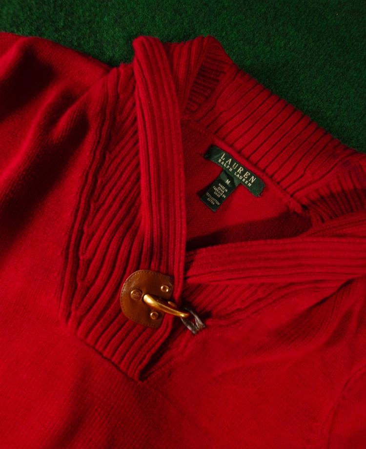 Immagine di Lauren Ralph Lauren Red Sweater With Toggle Detail 1