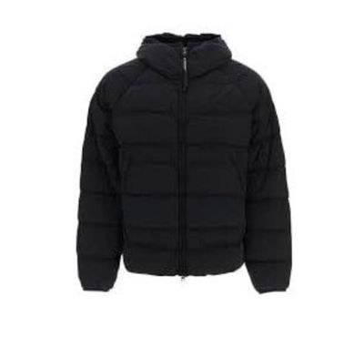 CP company Black Puffer Jacket With Hood And Goggles