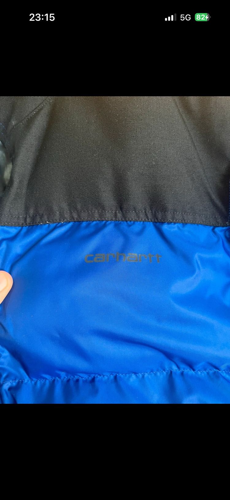 Carhartt Blue And Black Hooded Puffer Jacket image 3