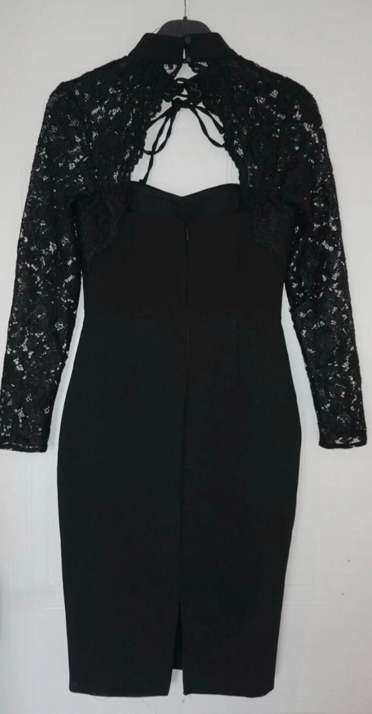 River Island River Island Black Lace Sleeve Midi Dress product image