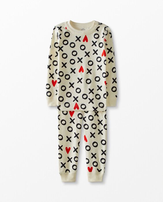 Cream Kids Long John Printed Pyjama Set in Xoxo Hearts product image