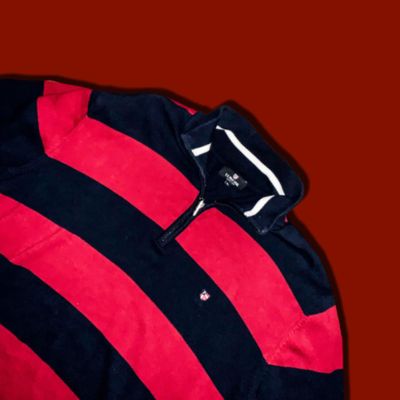 * U.S. POLO STRIPED QUARTER ZIP SWEATER * 3