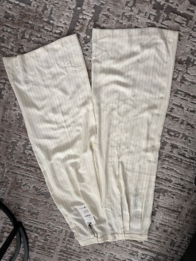 White Pinstripe Pants image 1