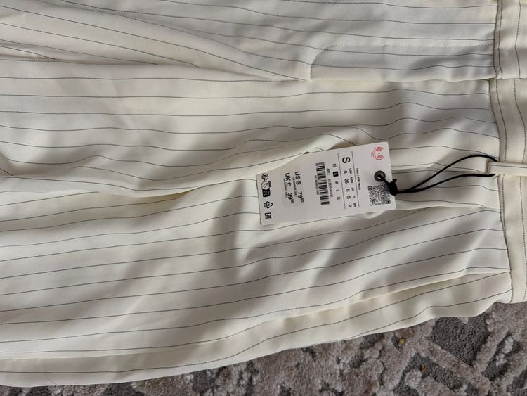 White Pinstripe Pants image 2