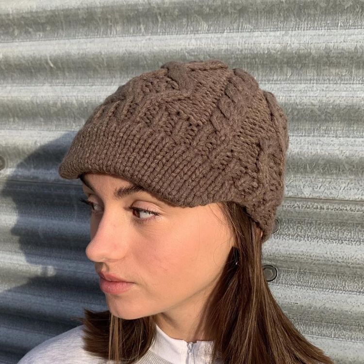 ASOS Womens Ex Asos Hat Cable Knitted in Brown Warm and Soft Perfect for Winter/Spring weather product image