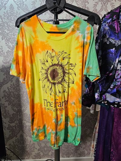 Tie-Dye T-Shirt With Sunflower Graphic