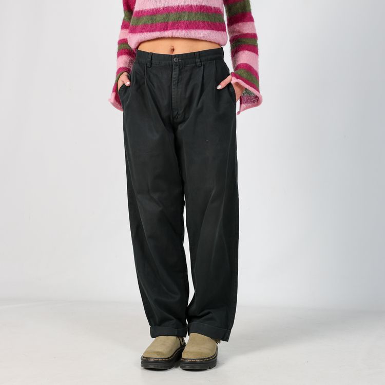 Black 90s Polo Ralph Lauren Woven Straight Pants Pants (28x30) 2