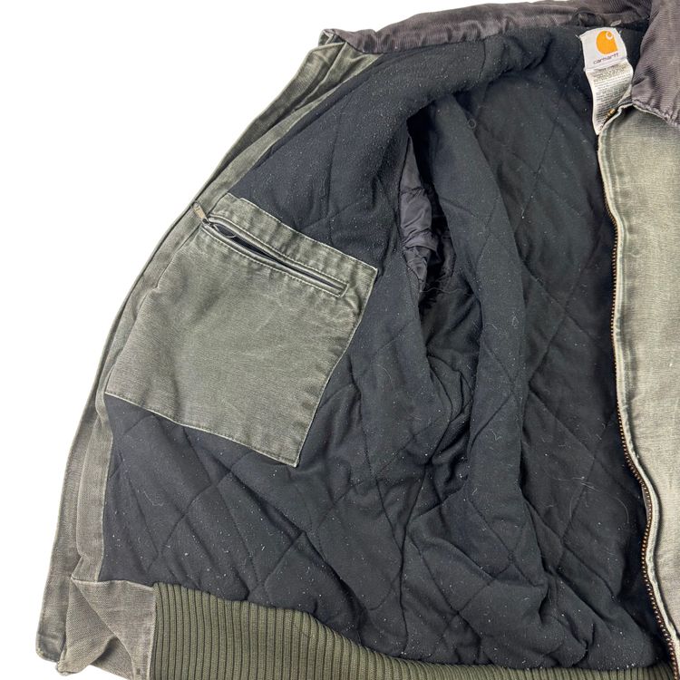 Vintage Carhartt Full-Zip Workwear Jacket Faded Green J165 MOS image 5