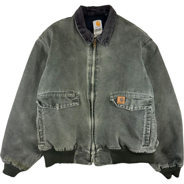 Vintage Carhartt Full-Zip Workwear Jacket Faded Green J165 MOS imagen 1