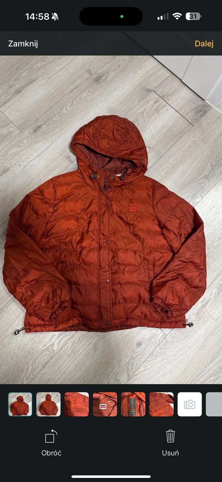 Puffa Orange Hooded Puffer Jacket product image