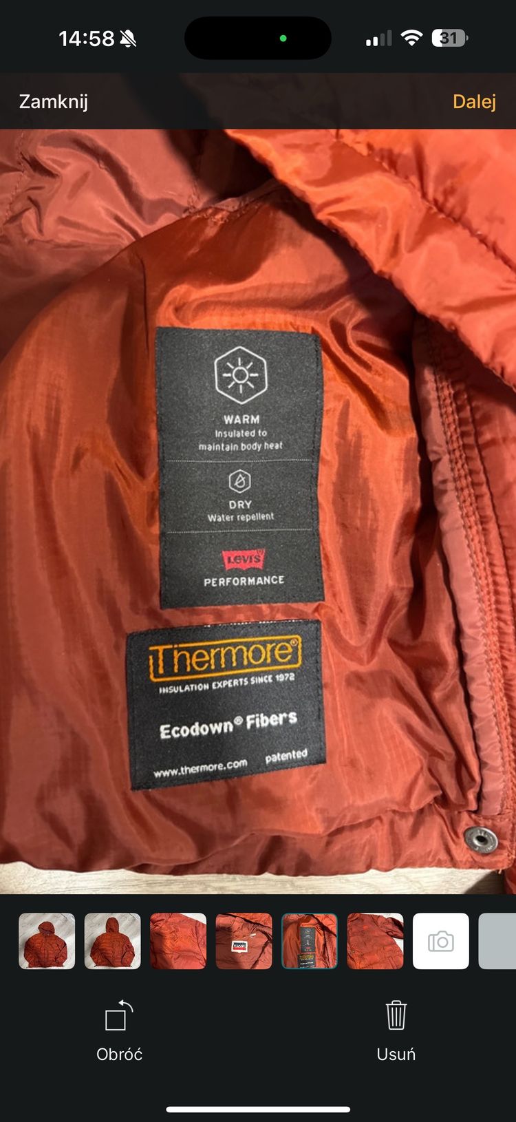 Orange Hooded Puffer Jacket 2