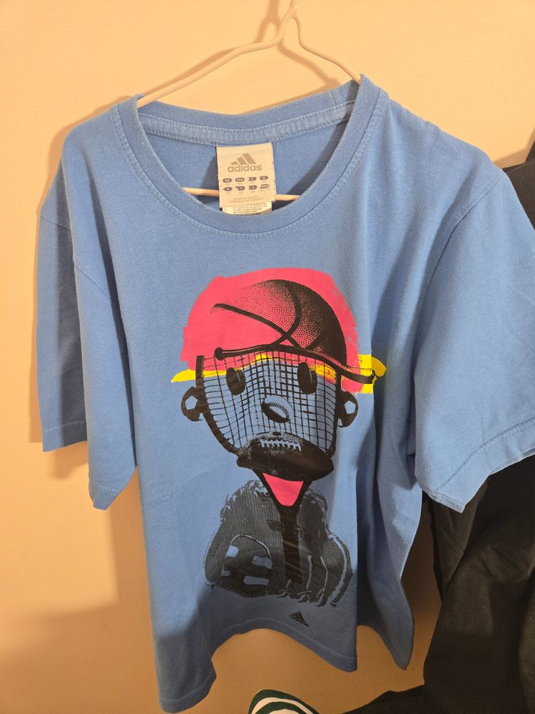 Adidas Blue Graphic T-Shirt image 1