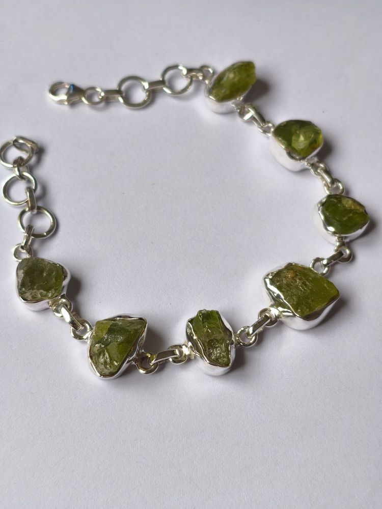 Other Pulsera plata de LEY 925 -OLIVINO- 20,5 CM product image
