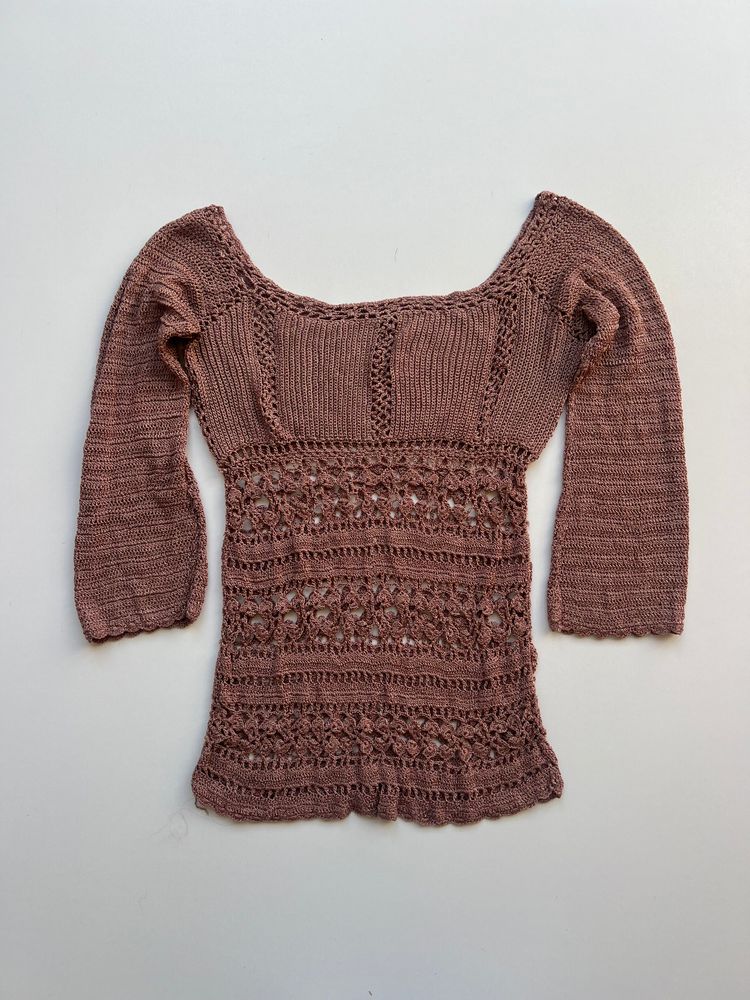 00s pink crochet top- size XS image 1