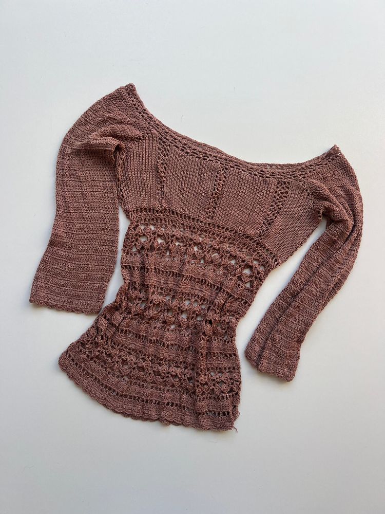 00s pink crochet top- size XS image 3